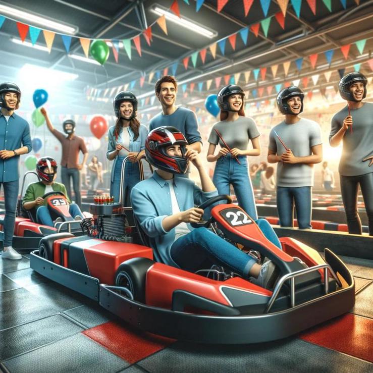 Impreza niespodzianka na gokartach